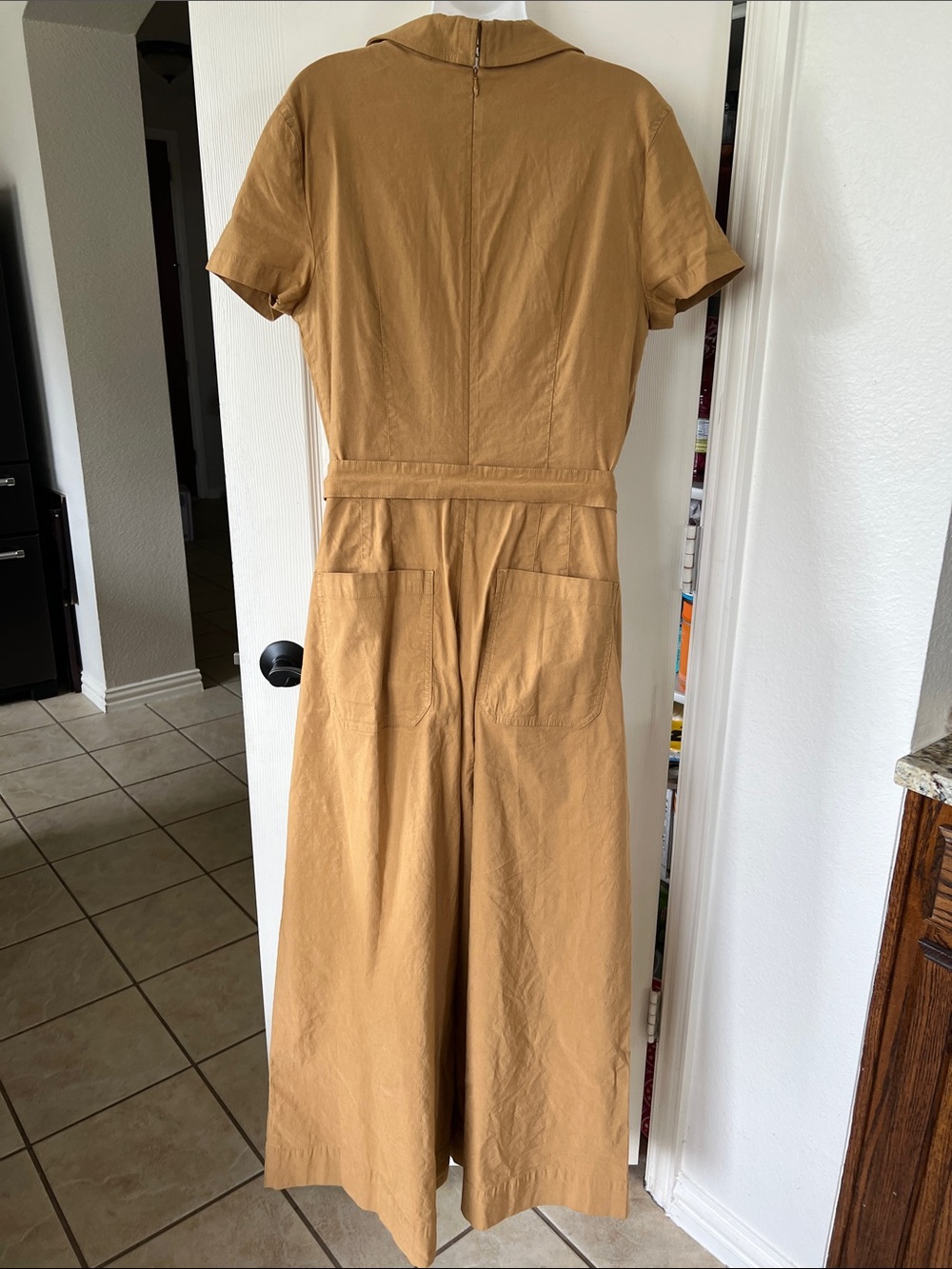 NWT Maeve by Anthropology Faux-Wrap Short-Sleeve Culotte Jumpsuit Sz 16 - Picture 8 of 10